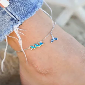Opal Whale Tail Anklet