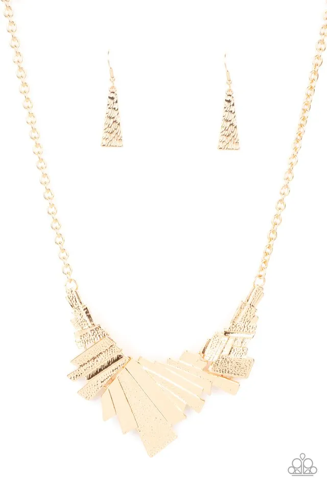 Paparazzi Necklace ~ Happily Ever AFTERSHOCK - Gold