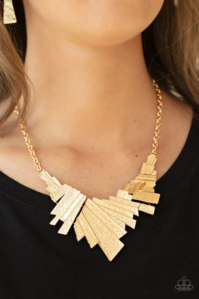 Paparazzi Necklace ~ Happily Ever AFTERSHOCK - Gold