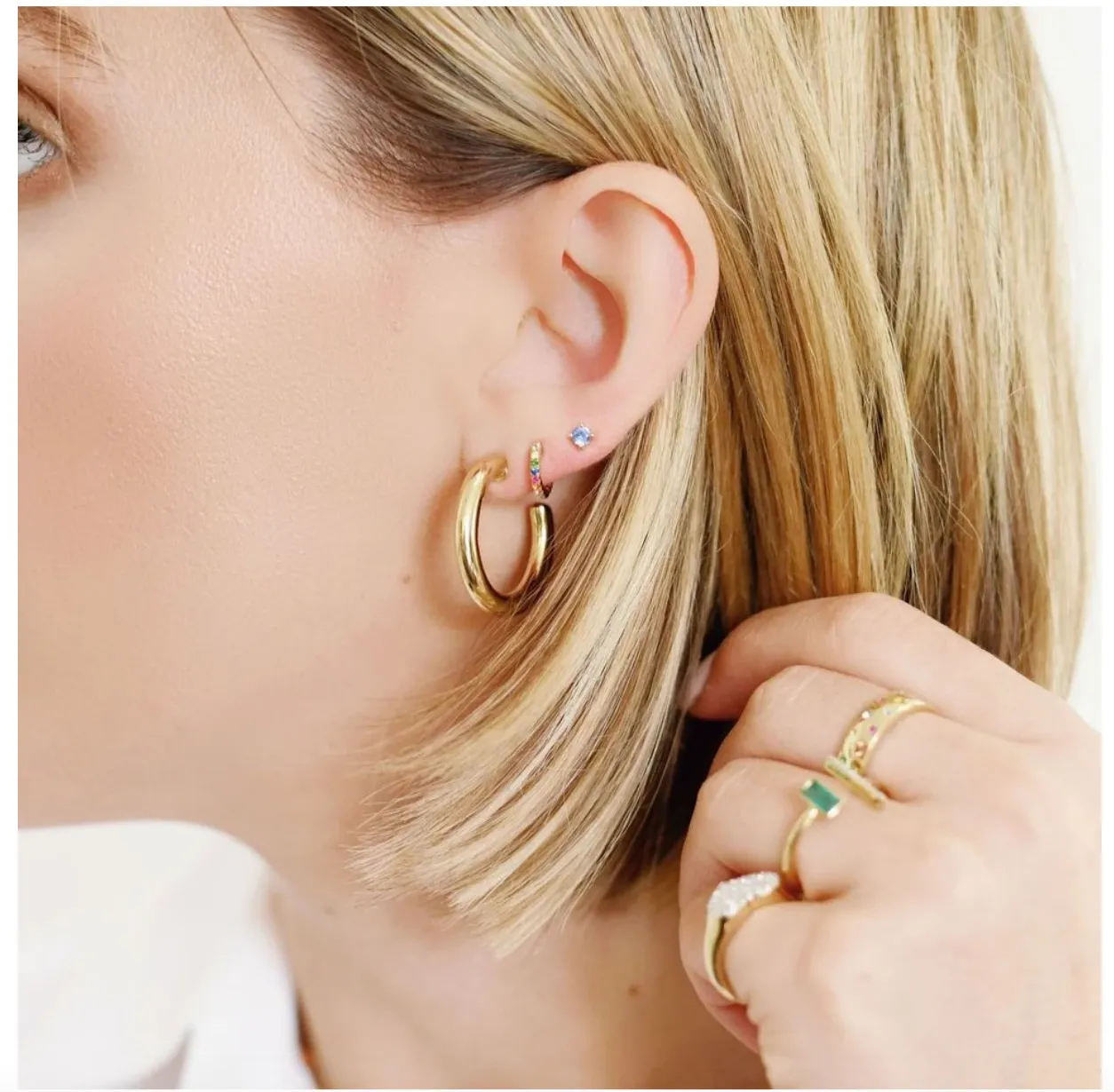 Party Hoops 14K Yellow Gold