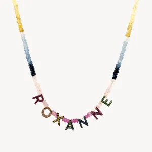 Personalised Rainbow Letter Beaded Necklace