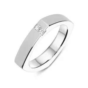 Platinum Diamond Cushion Shaped Wedding Ring