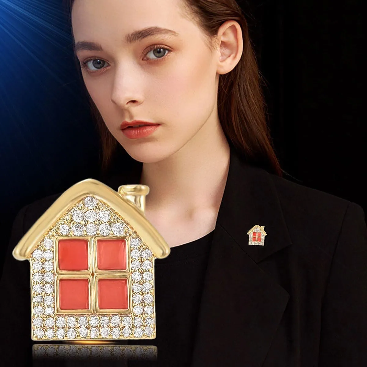 Rhinestones Brooch Pin Small Safety Lapel Pin Tiny Brooches Jewelry Gift for Women Girls