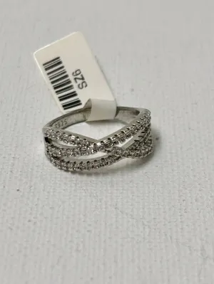 ~Ring: 925 Silver Plated Women's Ring Inlaid Cubic Zirconia Fancy Cross Wedding Ring Female Luxury Jewelry