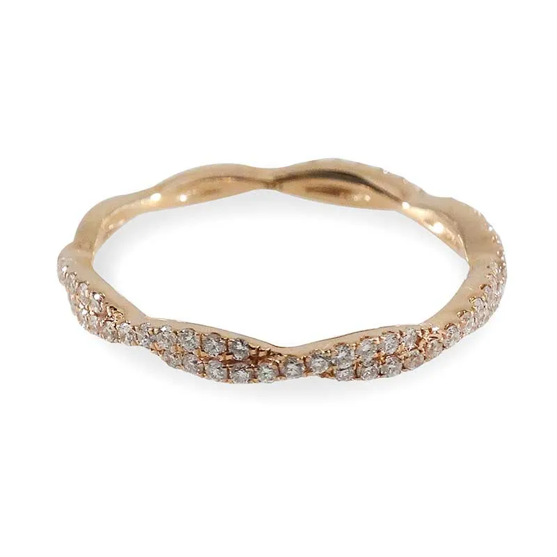 Rose Gold Diamond Twist Ring