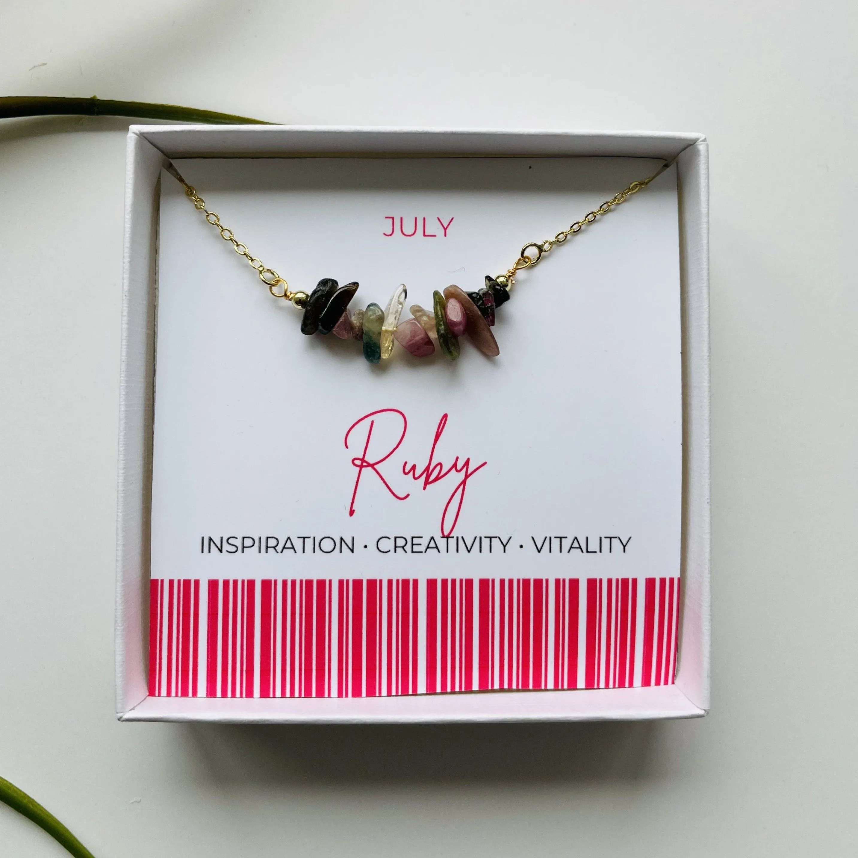 Ruby - July Birthstone Necklace