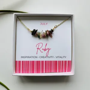 Ruby - July Birthstone Necklace