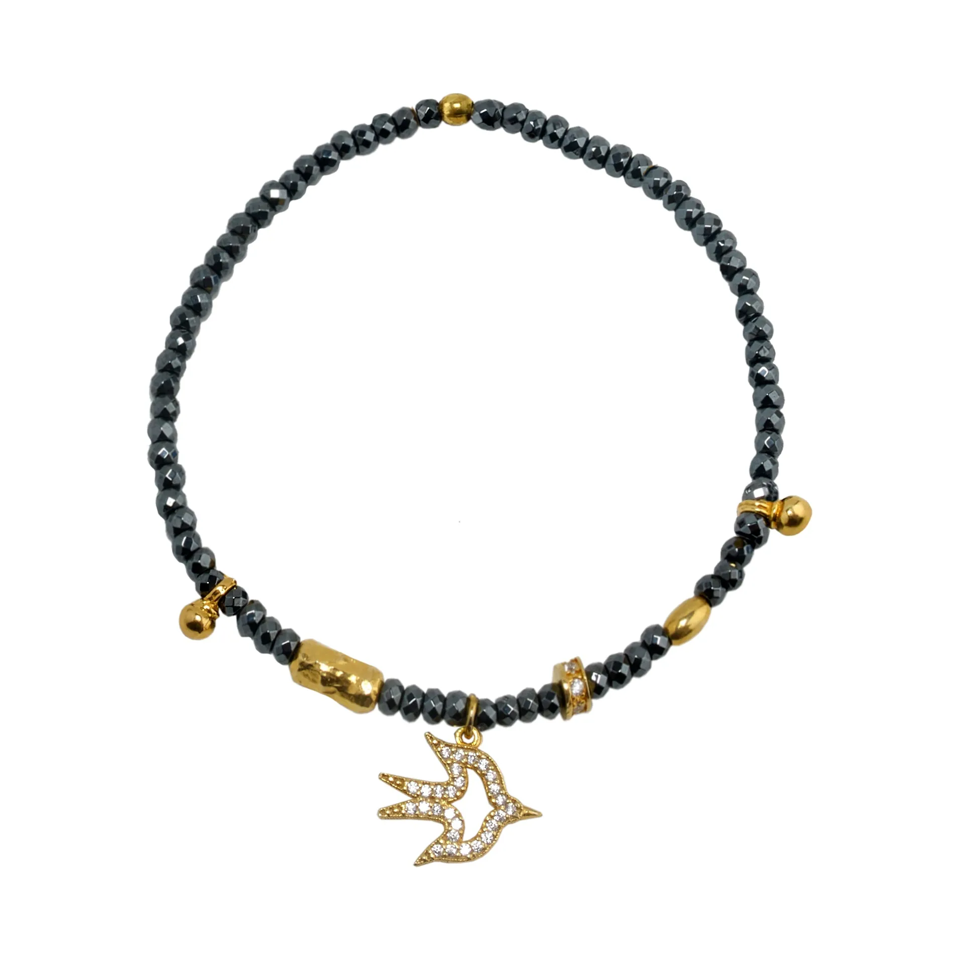 Semi-Precious Small Stones Bird Bracelet