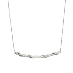 Signature Classic Bar Necklace with white topaz in sterling silver