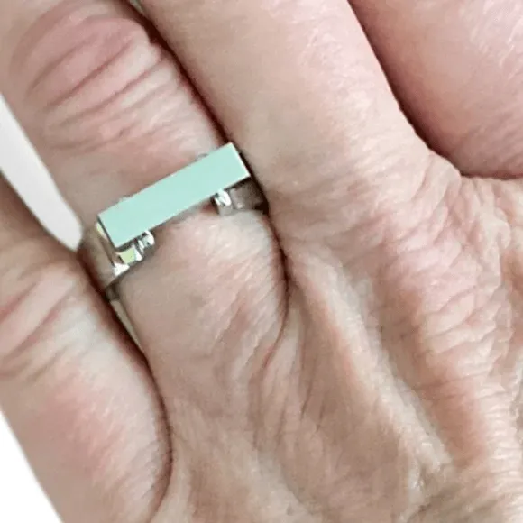 Silve D Bar Bangle Ring Size 8