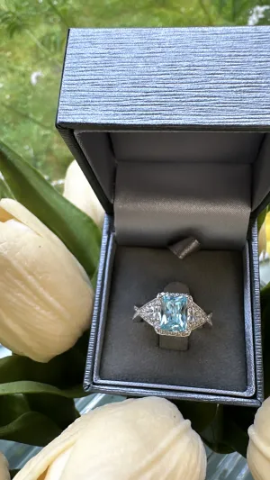 Sterling Silver  Blue Topaz Ring