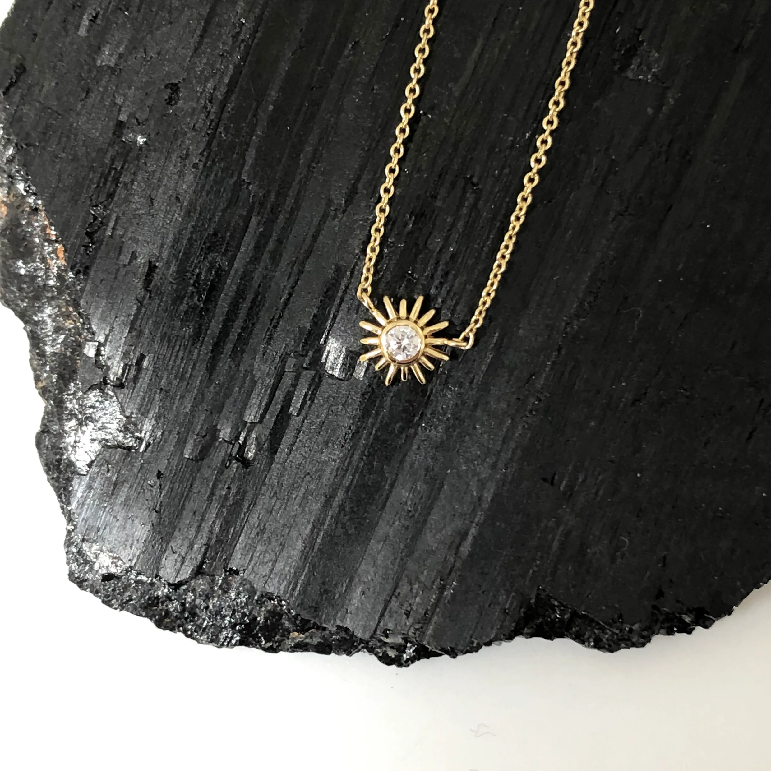 Sunburst White Zircon Pendant