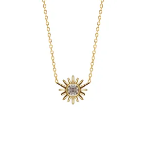 Sunburst White Zircon Pendant