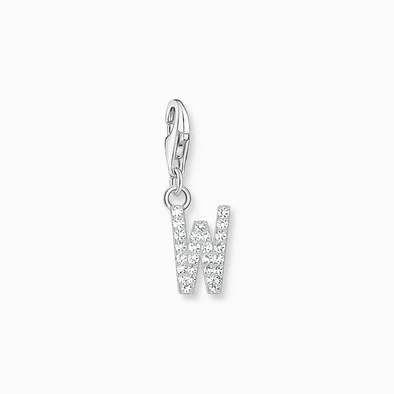 Thomas Sabo Charm Pendant Letter W with White Stones