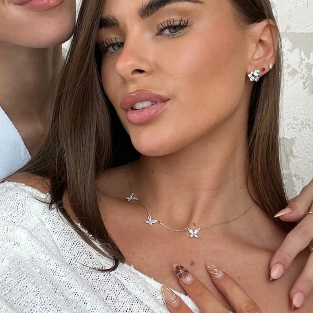 Three butterfly necklaces