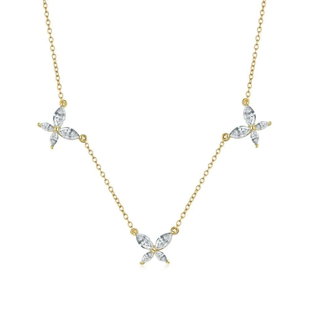 Three butterfly necklaces