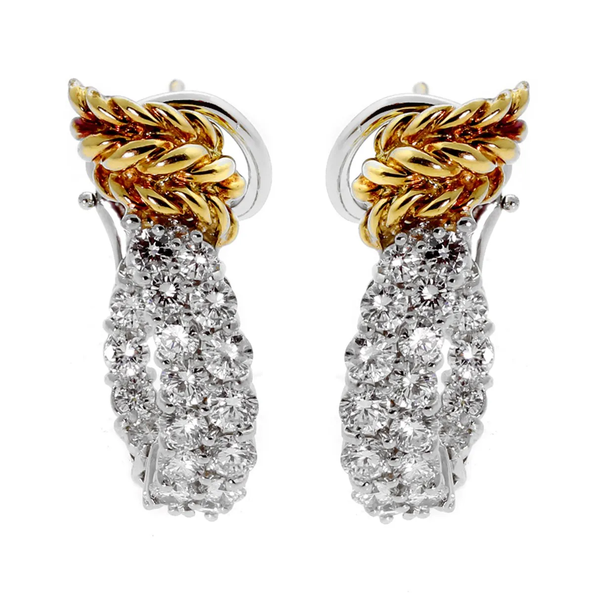 Tiffany & Co Schlumberger Diamond Hoop Earrings