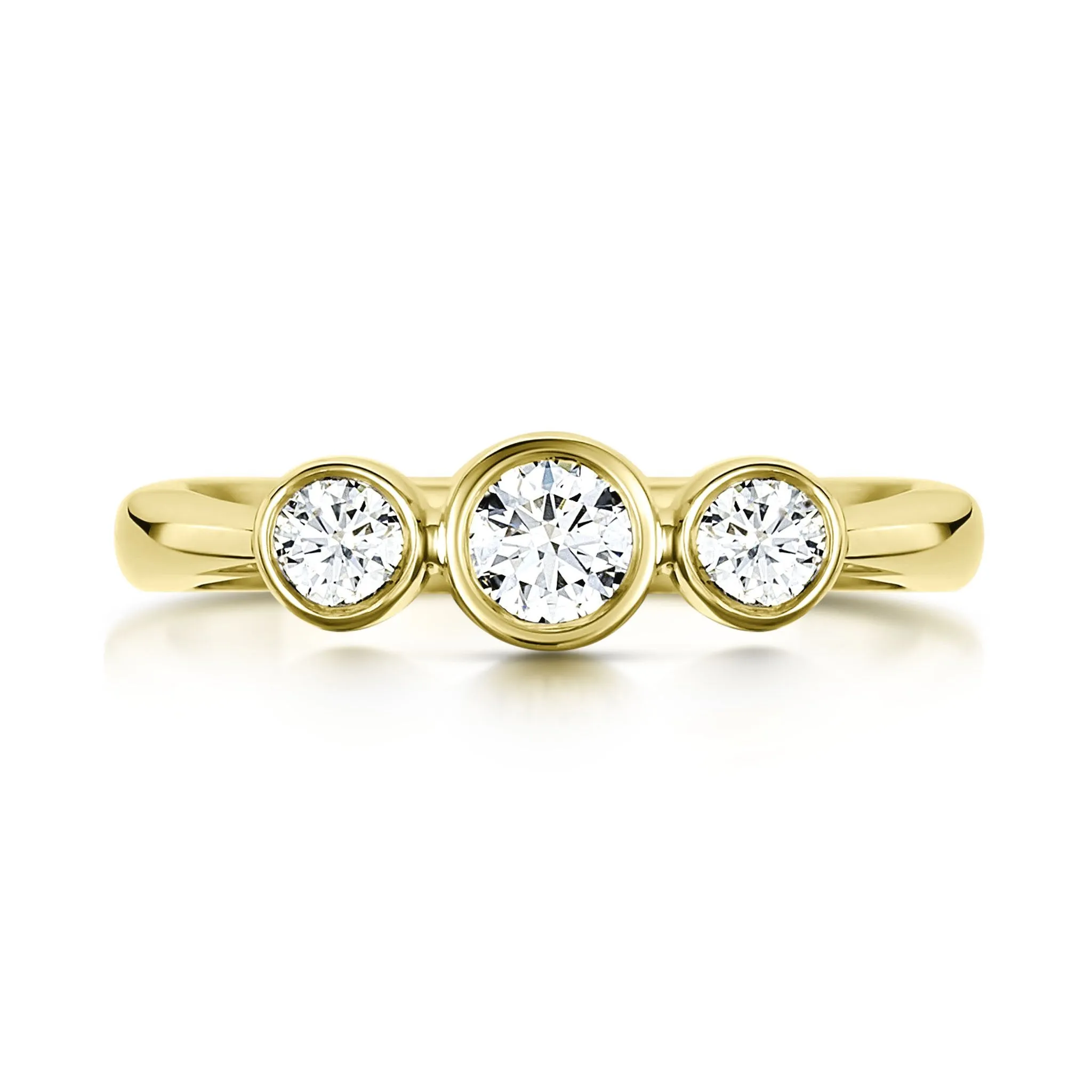 Trilogy Diamond Dress Ring in 18ct Yellow Gold