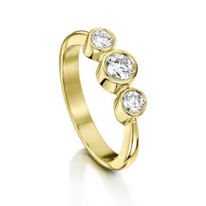 Trilogy Diamond Dress Ring in 18ct Yellow Gold