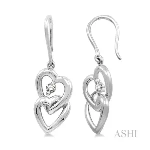 Twin Heart Shape Diamond Fashion Earrings