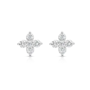 White Gold Diamond Cluster Earrings