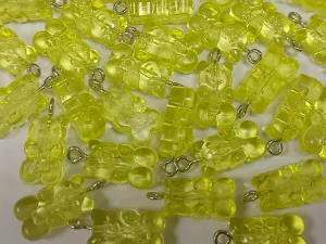 Yellow Teddy Bear Acrylic Beads- 16x10 mm